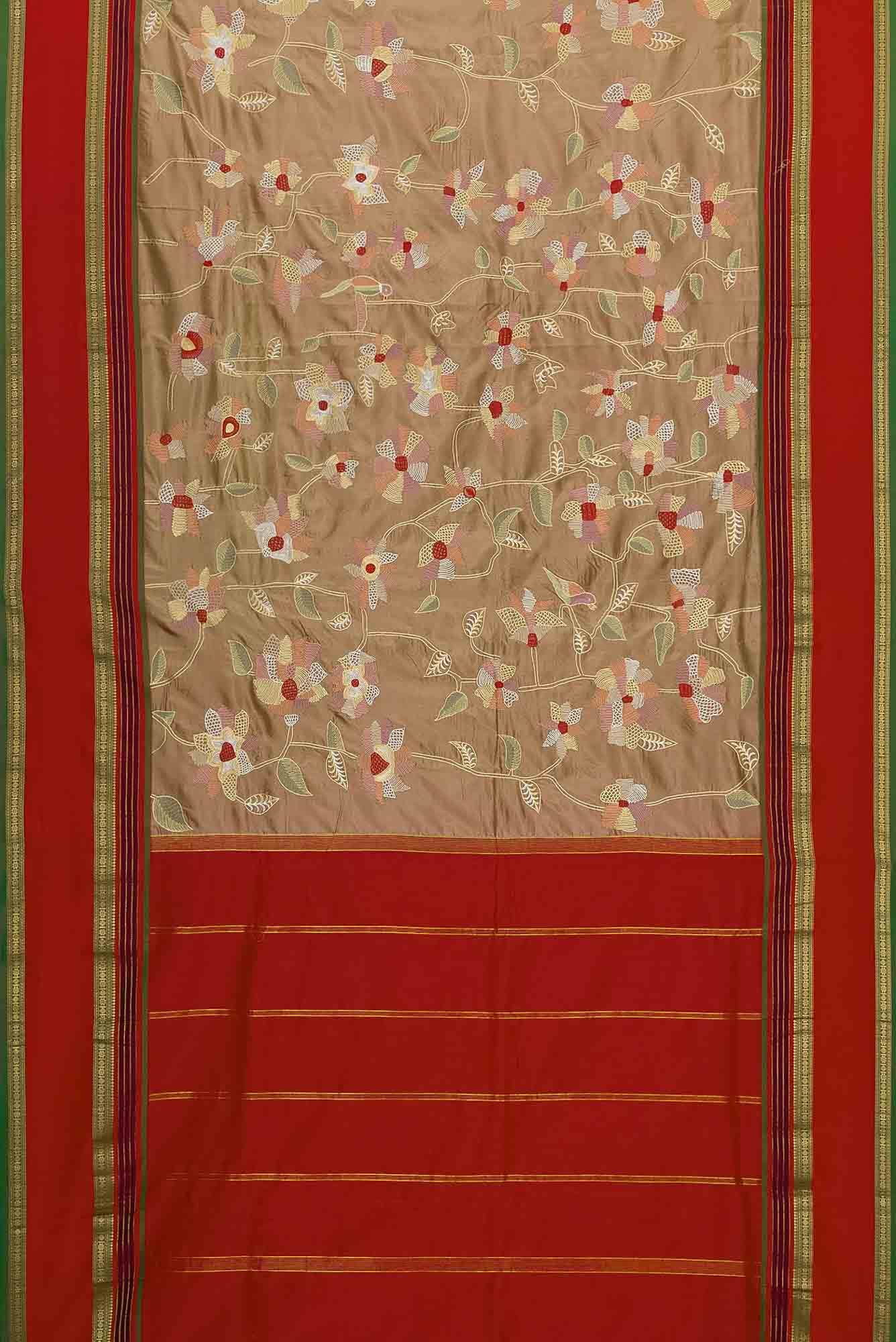 Brown Dual Tone Banarasi Silk Saree - Image 4