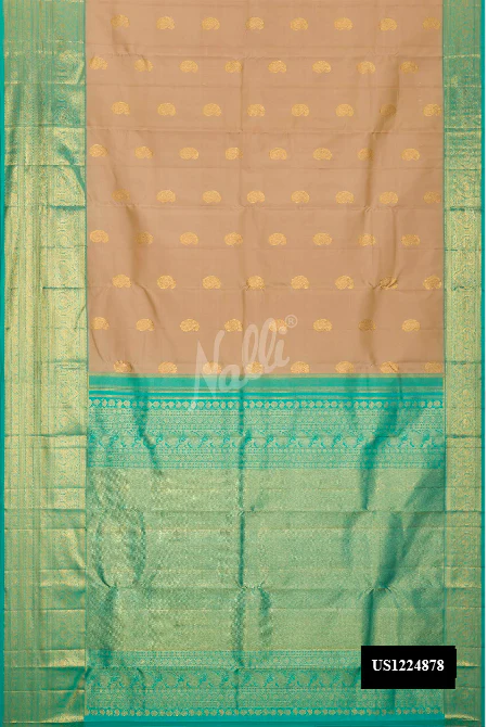 Brown Dual Tone Kanchipuram Silk Saree