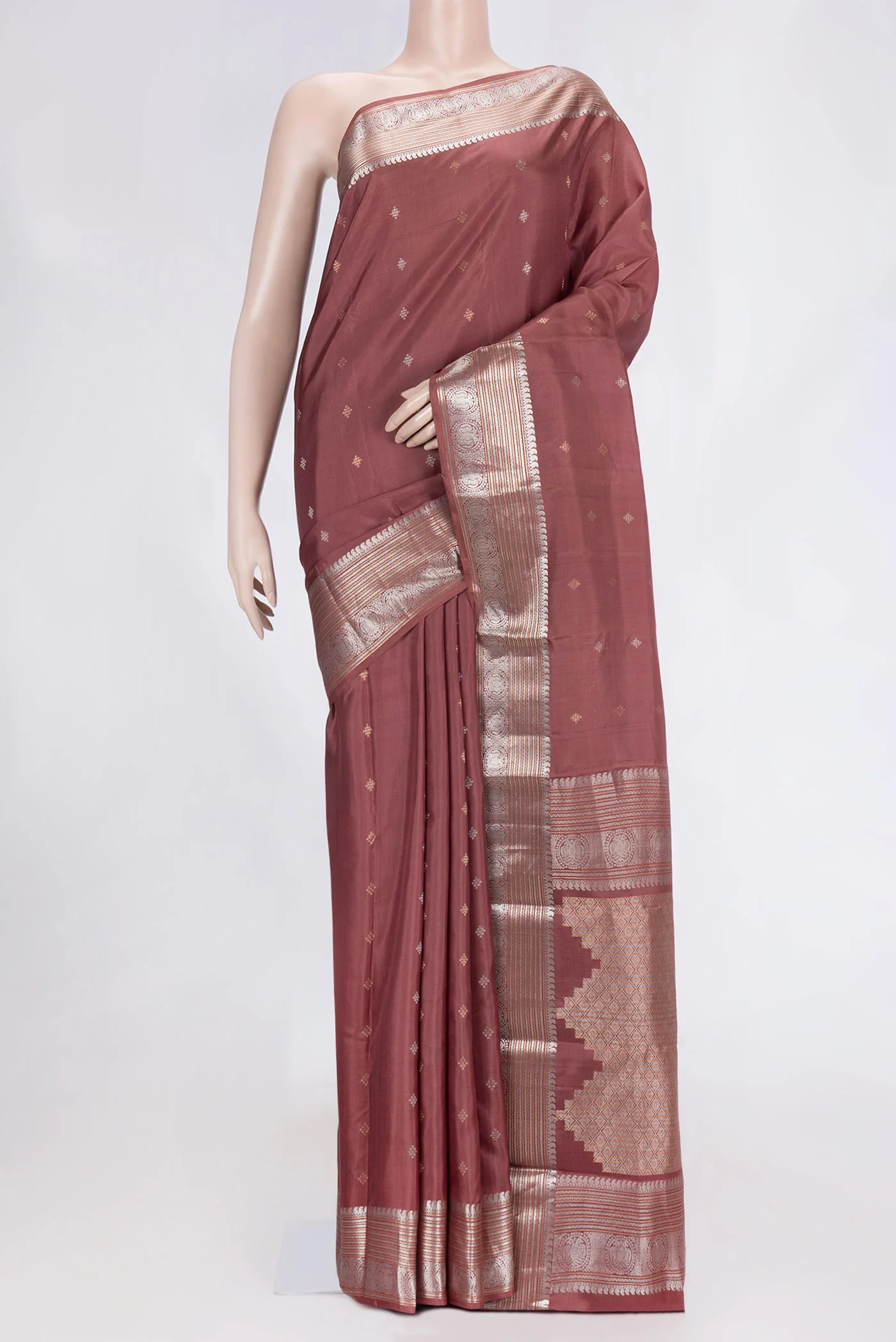 Brown Kanchipuram Silk Saree