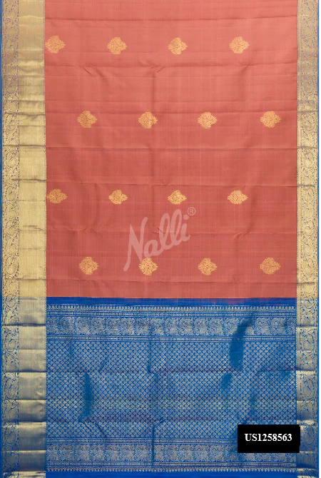 Brown Dual Tone Kanchipuram Silk Saree