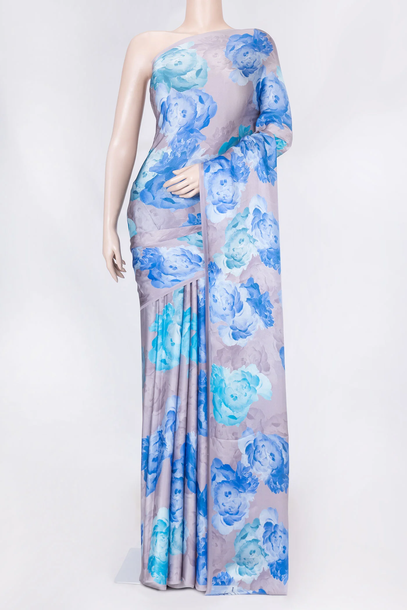 Brown Dual Tone Mysore Crepe Saree
