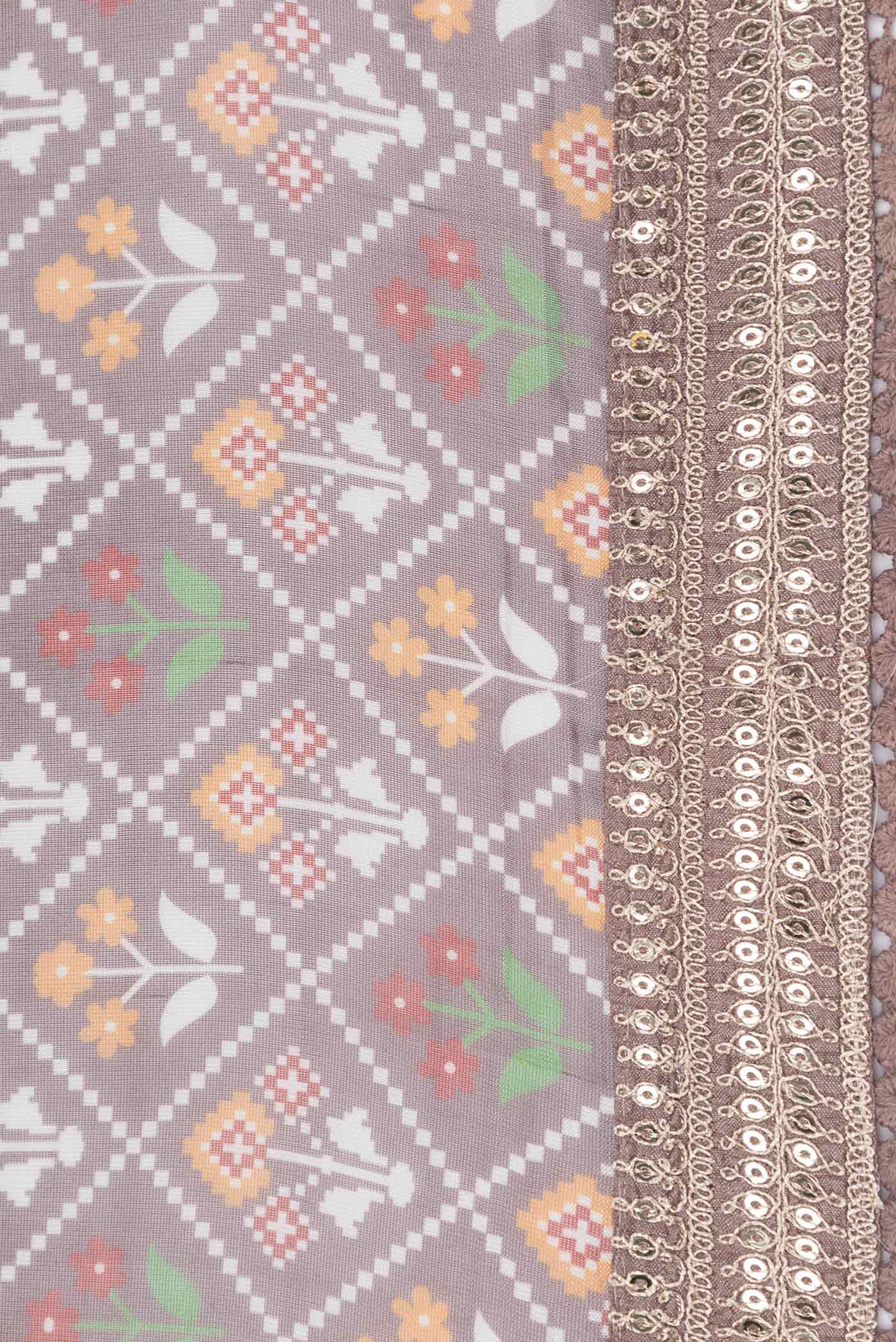 Brown Dual Tone Organza Silk Saree - Image 3