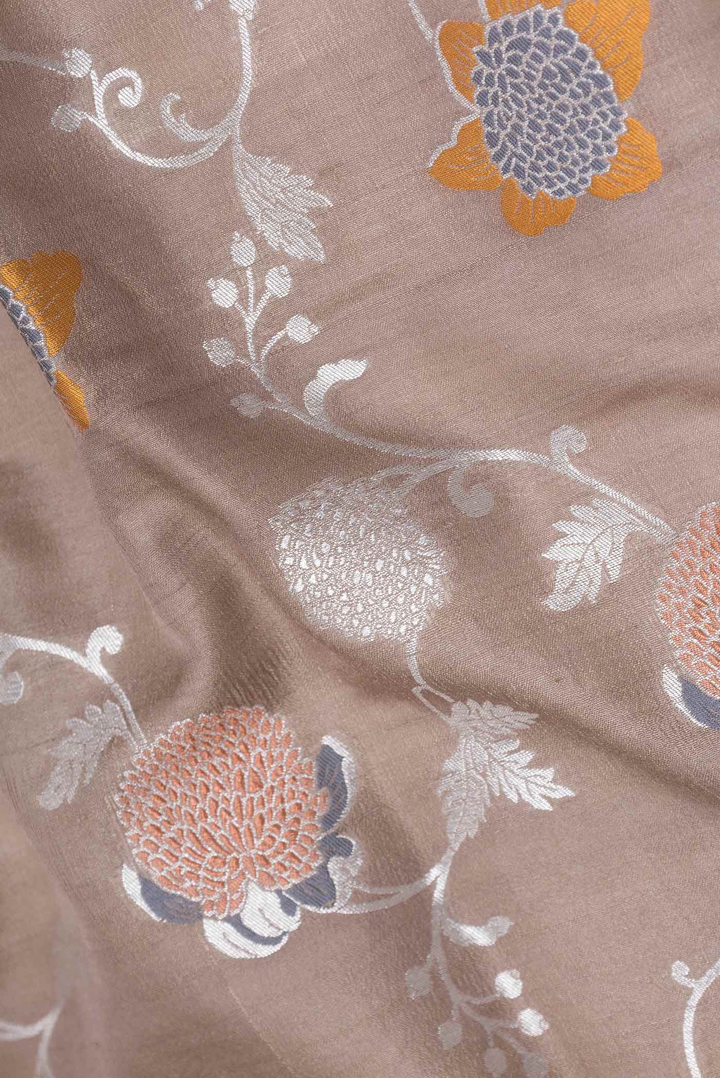 Brown Dual Tone Tussar Silk Saree - Image 2