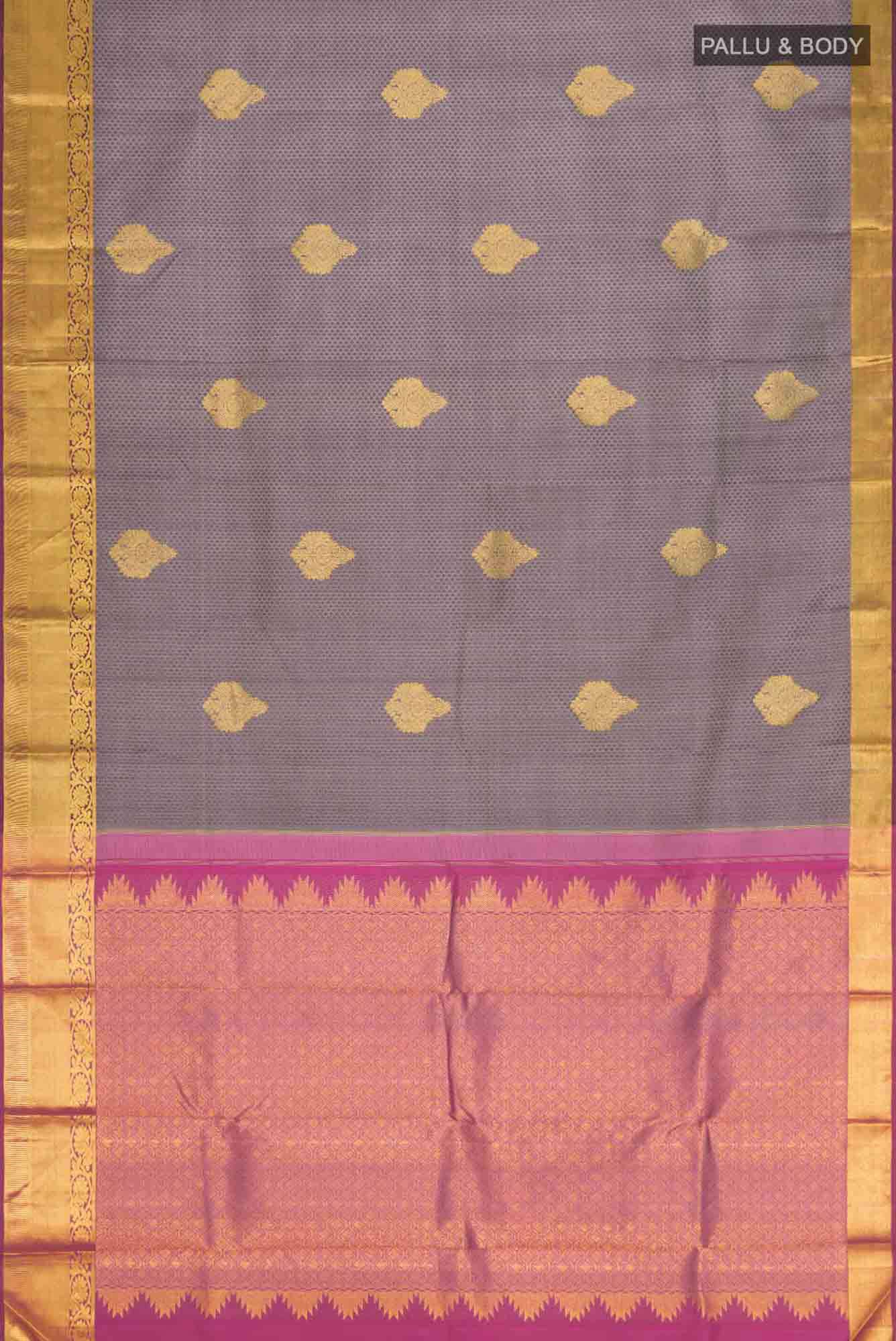 Brown Kanchipuram Silk Saree - Image 4