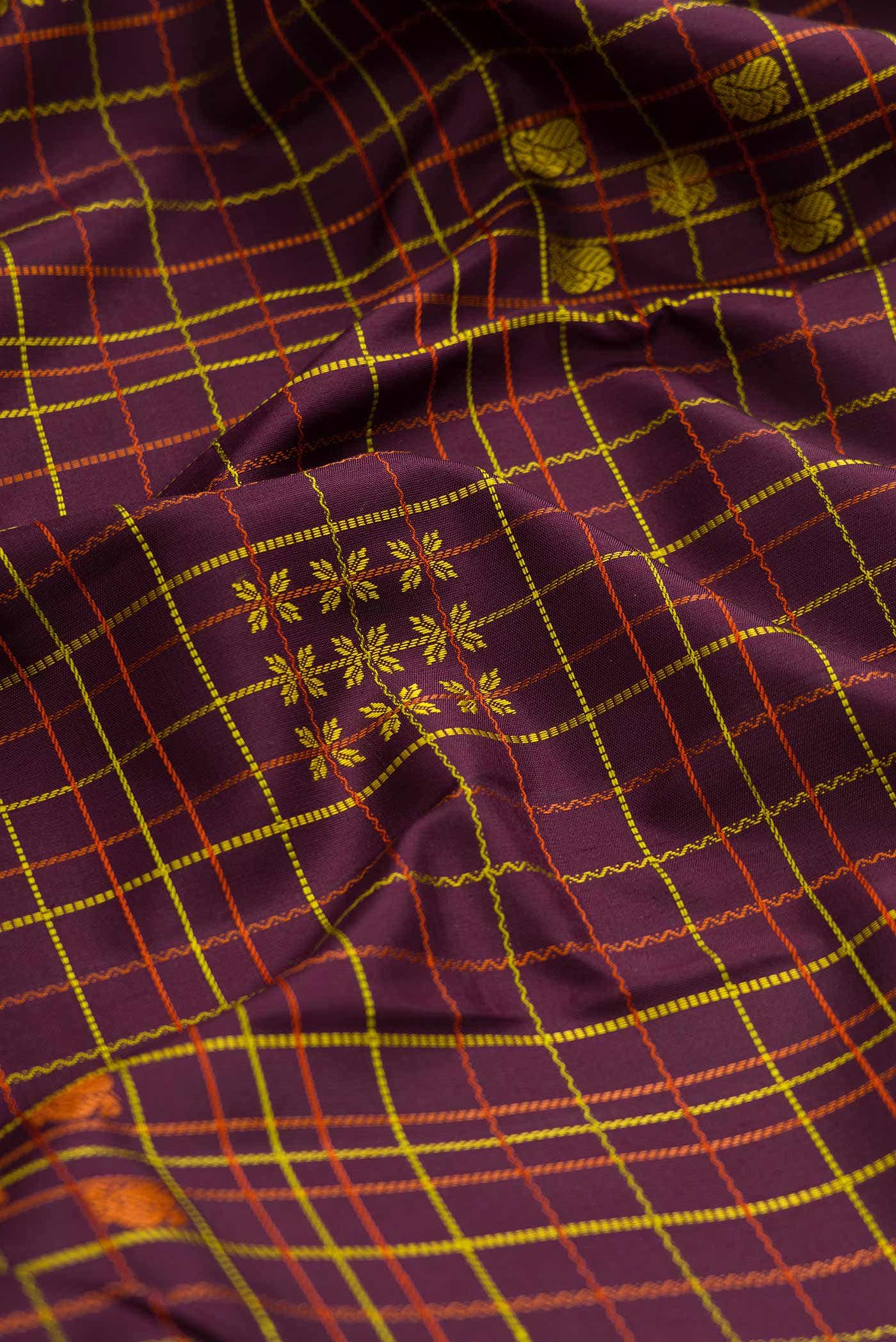 Brown Kanchipuram Silk Saree - Image 5