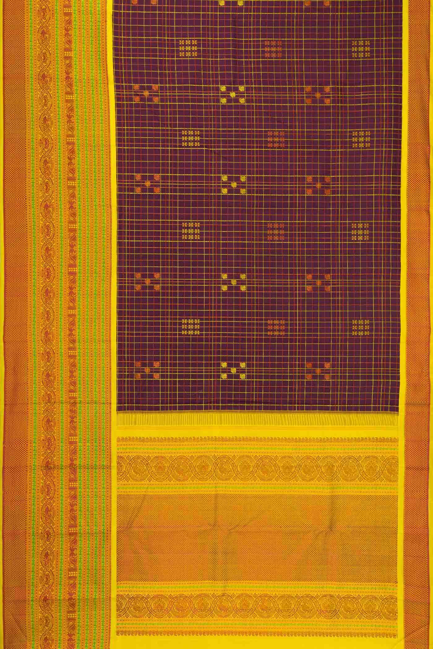 Brown Kanchipuram Silk Saree - Image 7