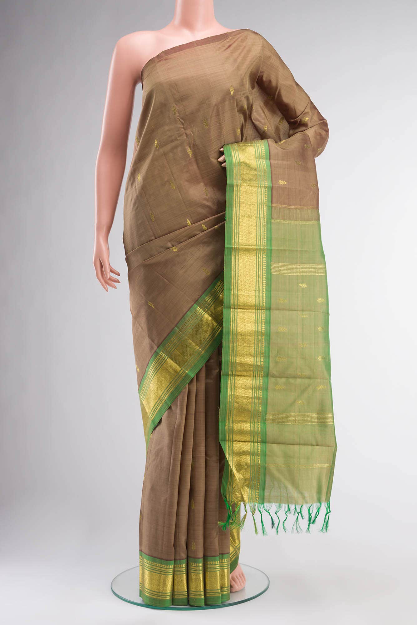 Brown Kanjivaram Silk Saree