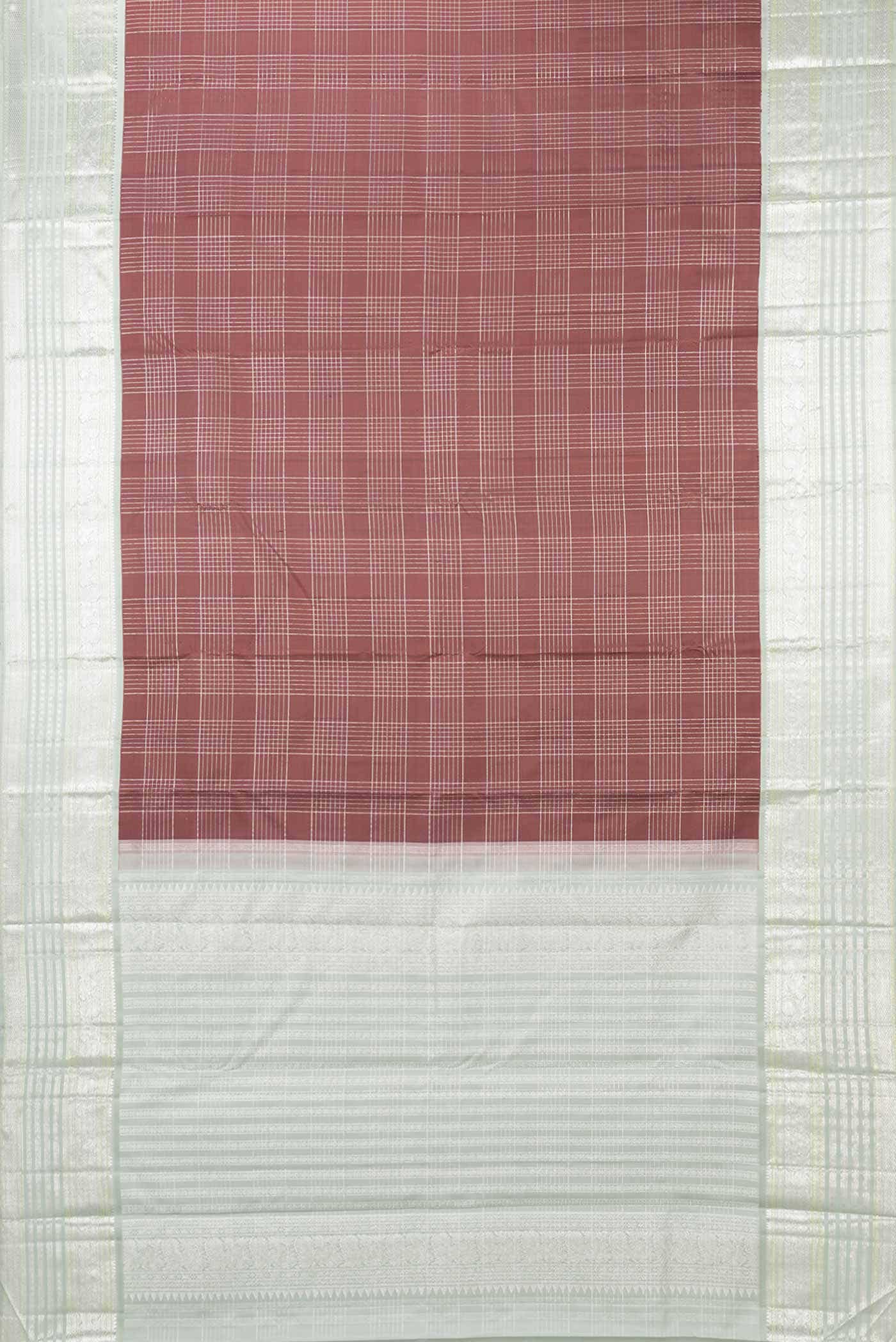 Pure Silk Pure Zari Brown Kanjivaram Saree - Image 4