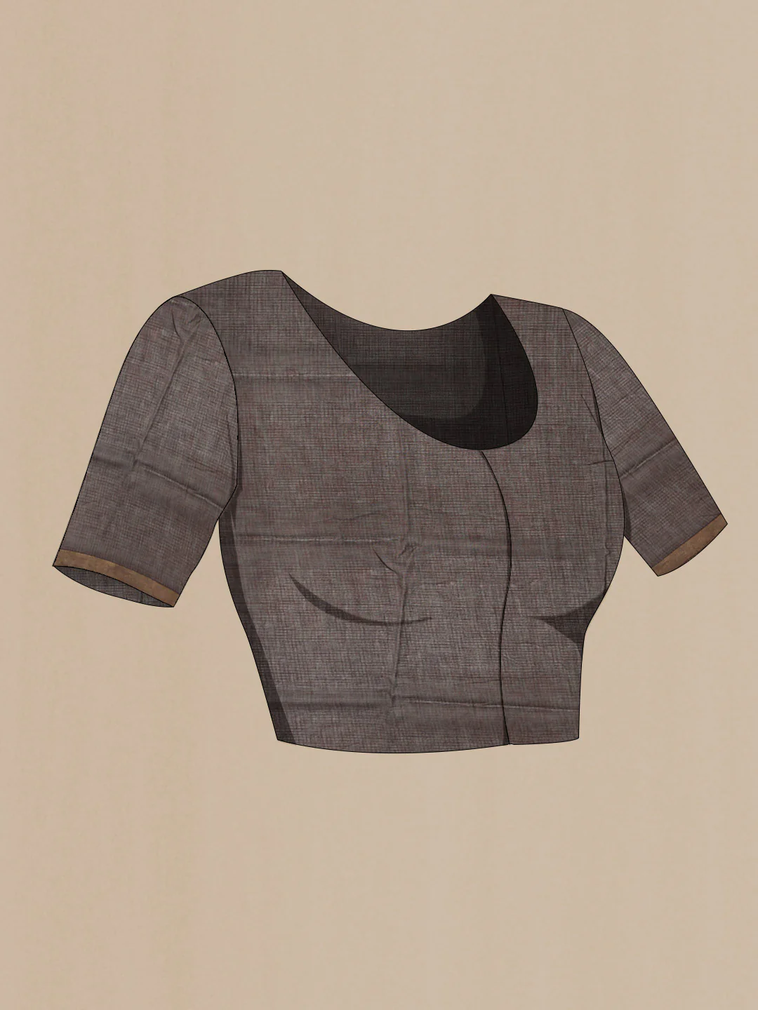 Brown Kota Cotton Saree - Image 2