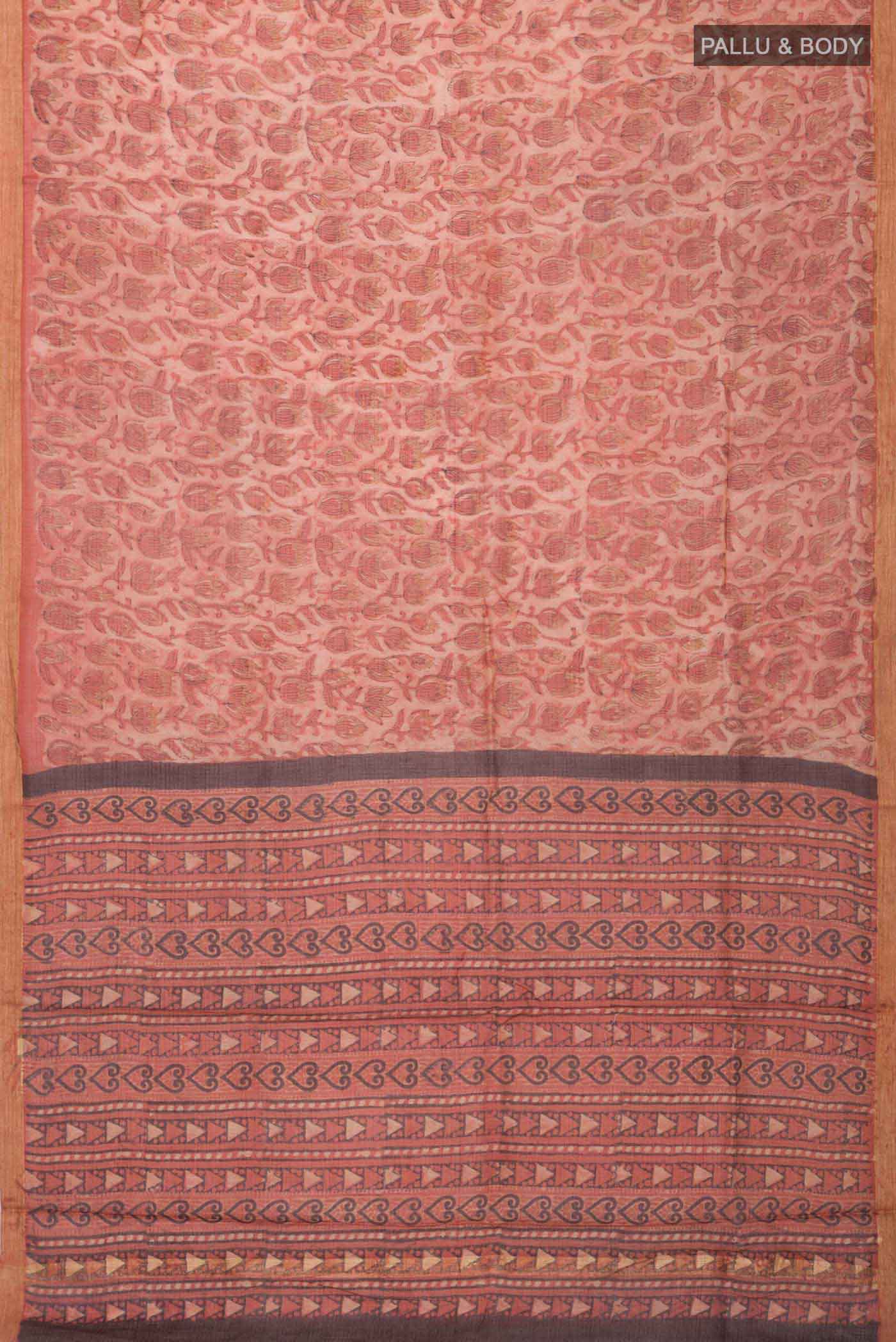 Brown Kota Cotton Saree - Image 3