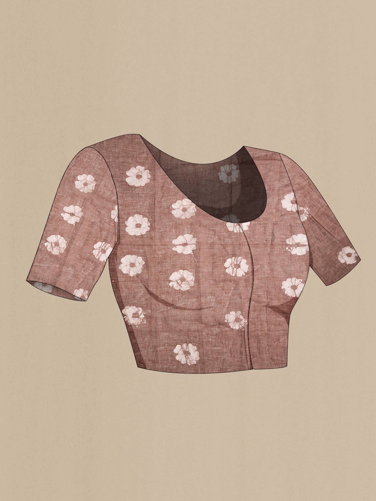 Brown Linen Saree - Image 3