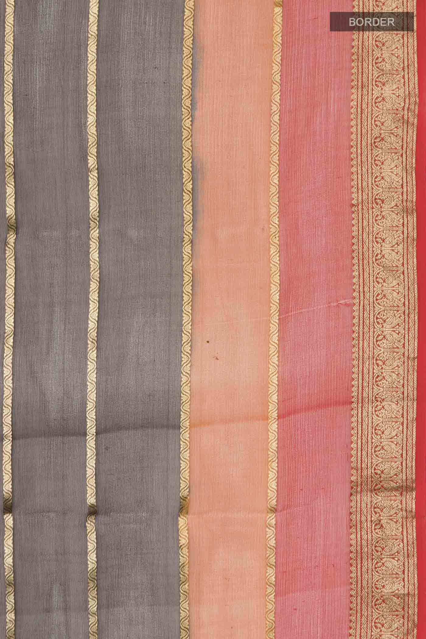 Brown Mysore Chiffon Saree - Image 3