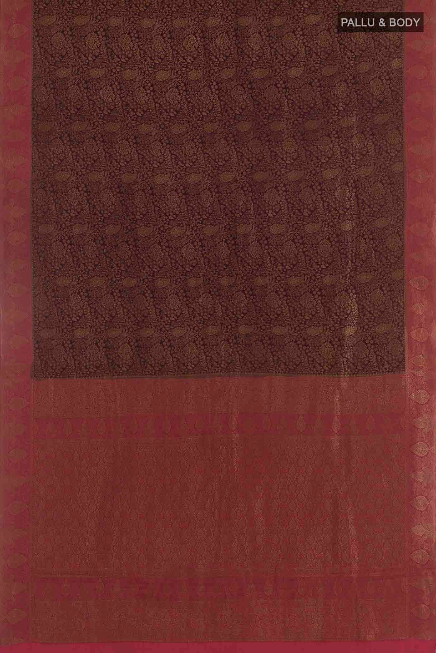 Brown Mysore Crepe Saree - Image 3