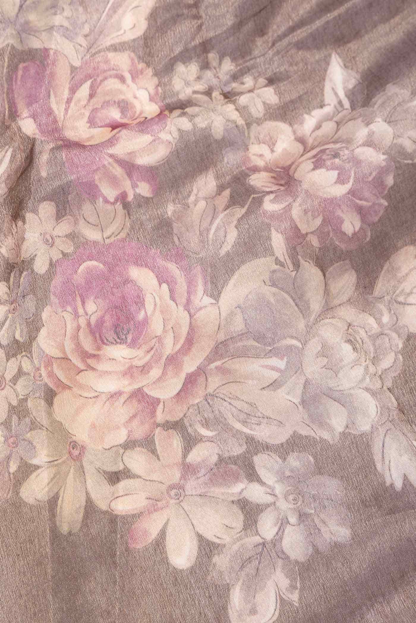 Brown Organza Silk Saree - Image 2