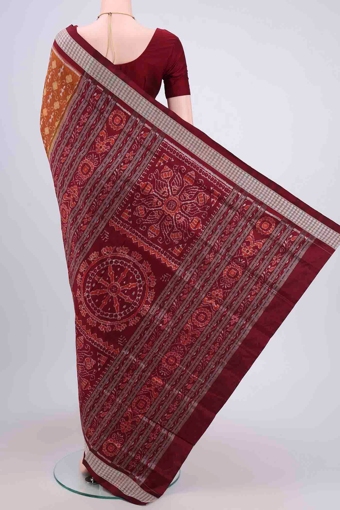 Brown Orissa Silk Saree - Image 4