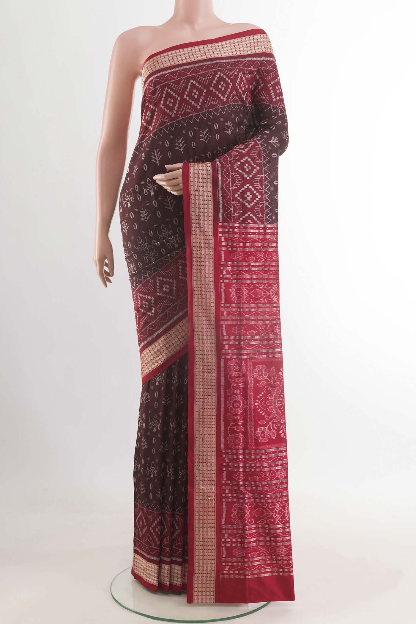 Brown Orissa Silk Saree