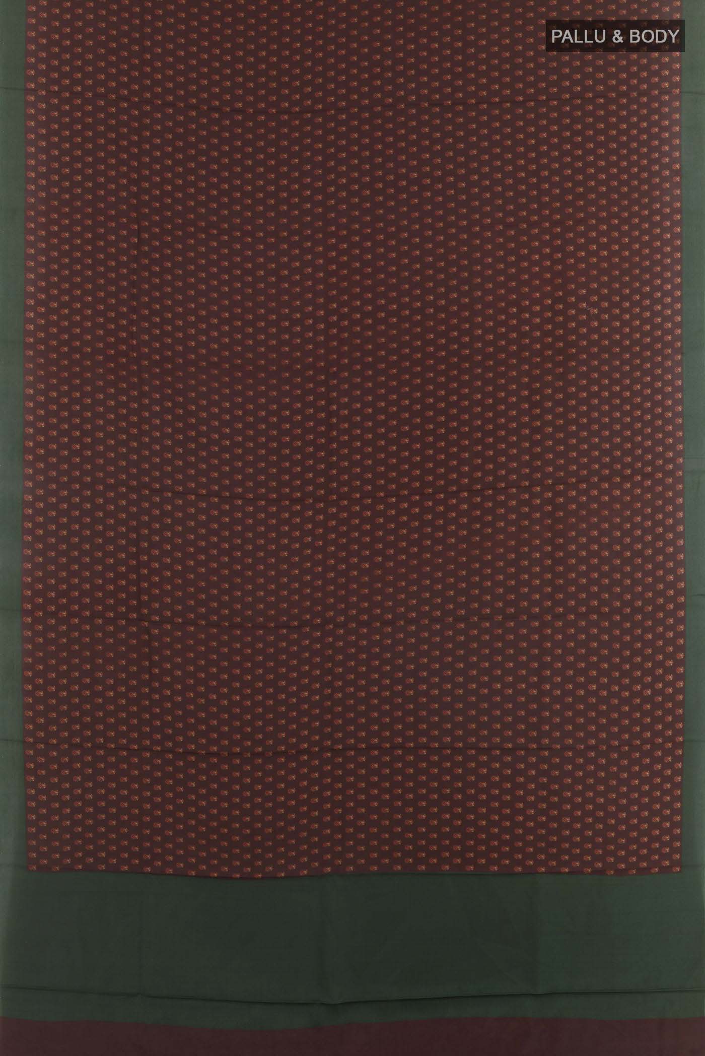 Brown Printed Silk Saree - Image 3