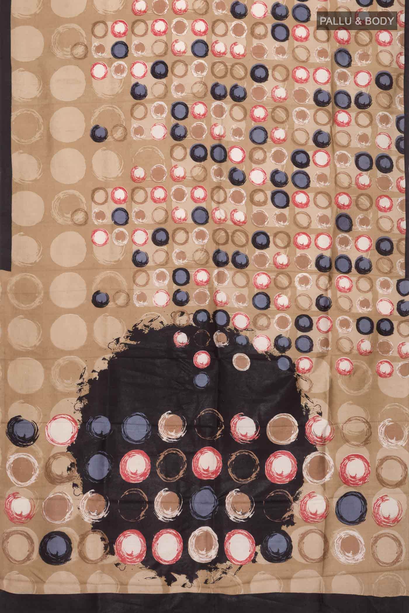Brown Printed Silk Saree - Image 2