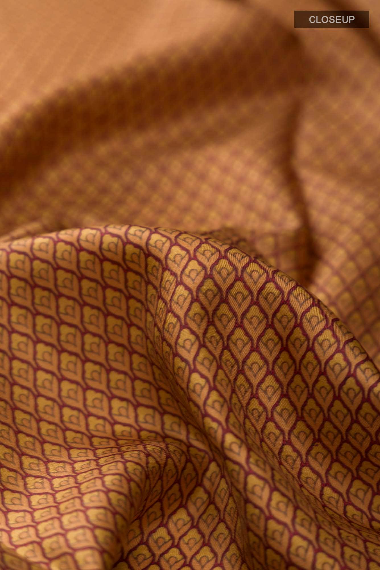 Brown Printed Silk Saree - Image 2