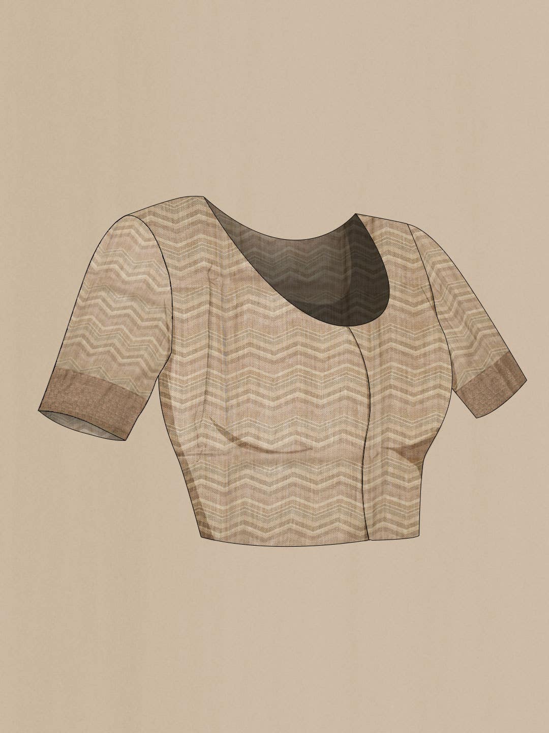 Brown Silk Cotton Saree - Image 3