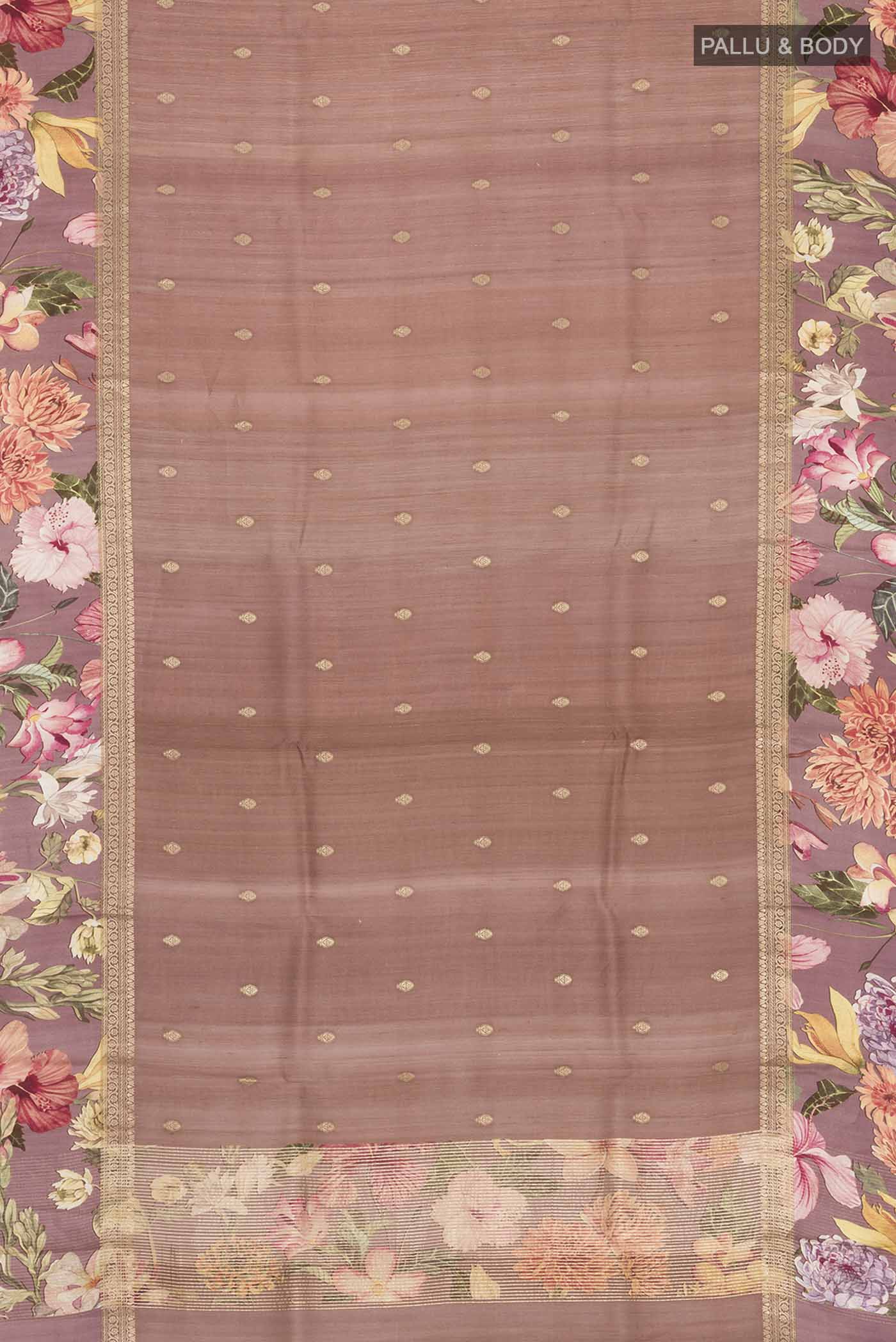 Brown Tussar Silk Saree - Image 6