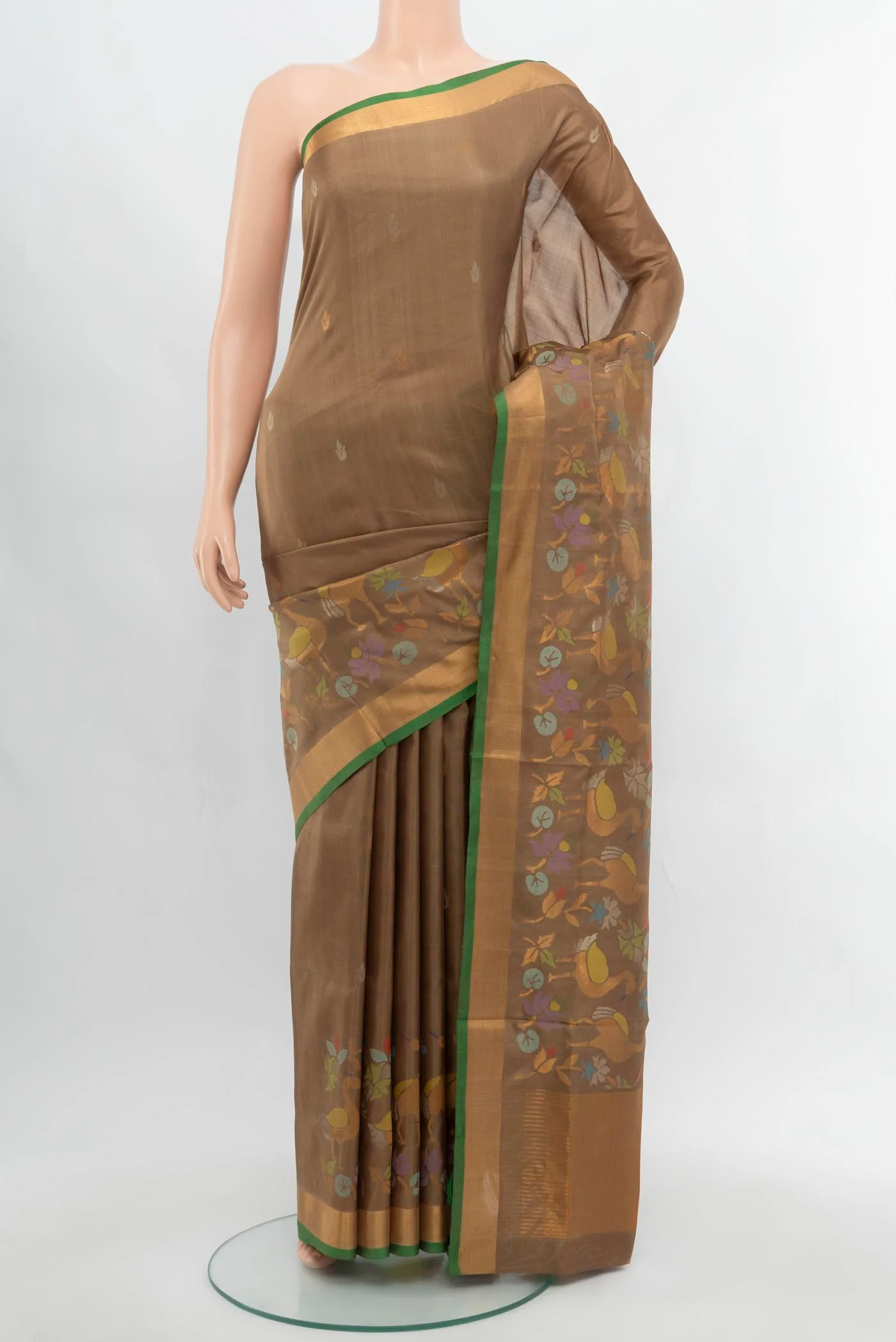 Brown Uppada Silk Saree