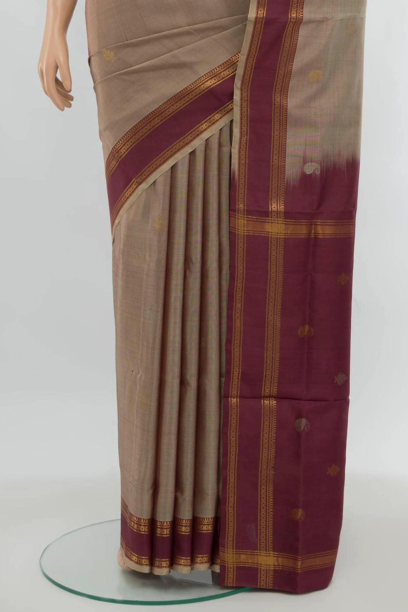 Mauve Uppada Silk Saree - Image 3