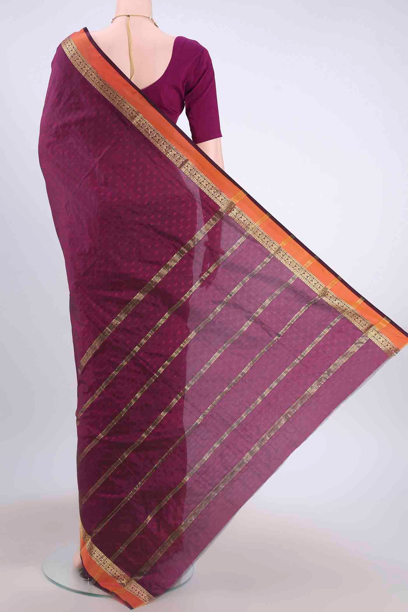 Burgundy Blended Bangalore Silk Saree - Image 3