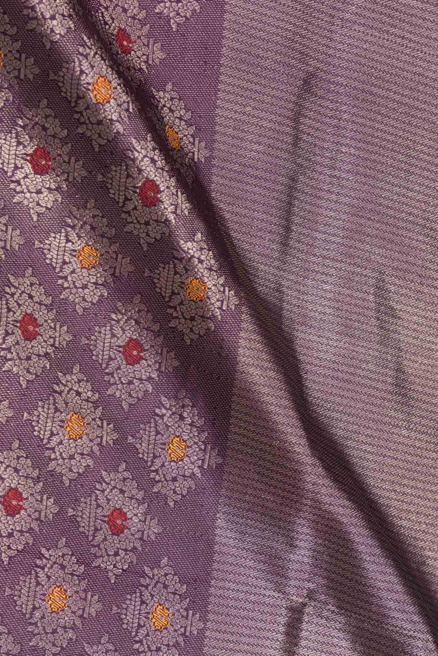 Purple Banarasi Silk Saree - Image 2