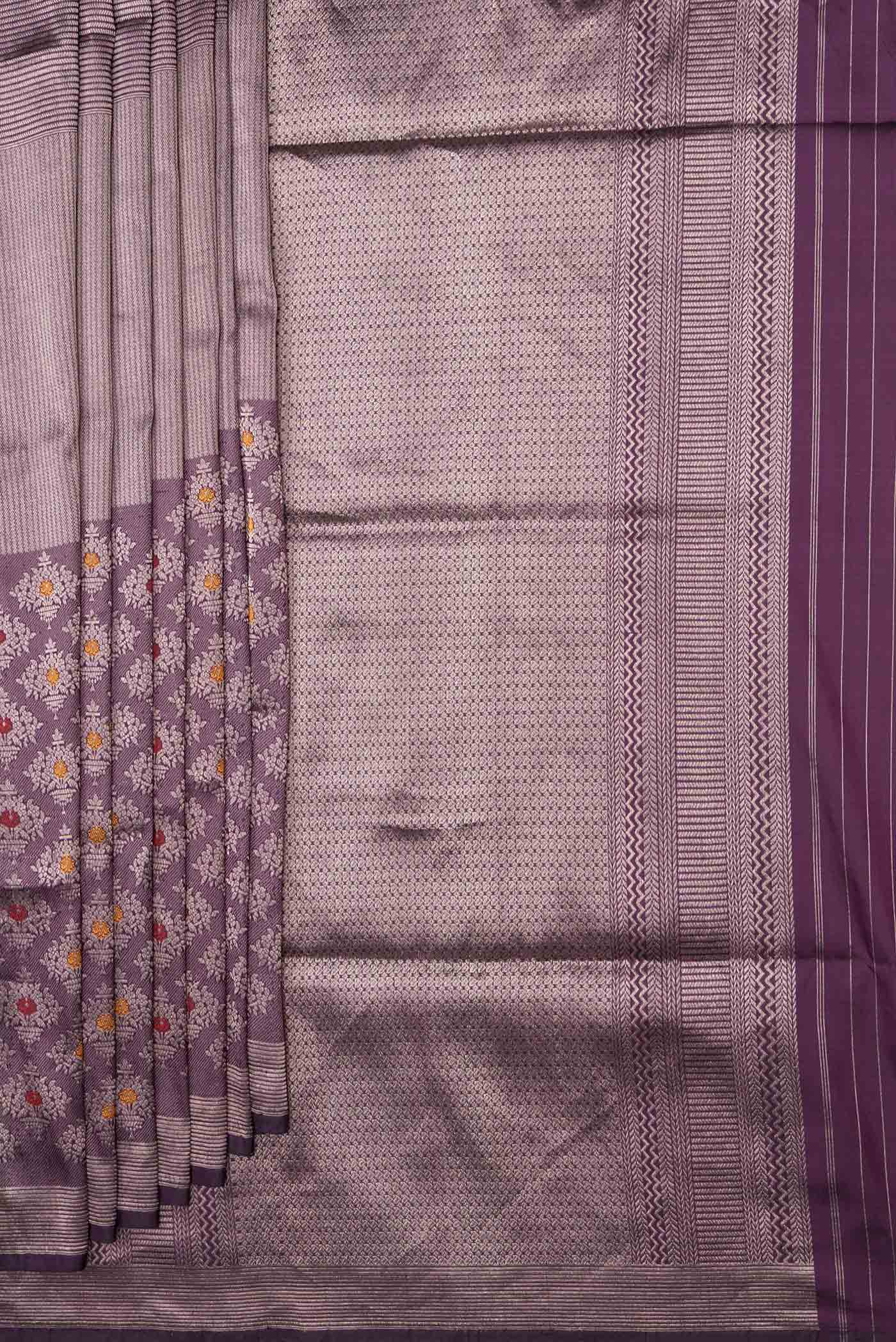 Purple Banarasi Silk Saree - Image 4