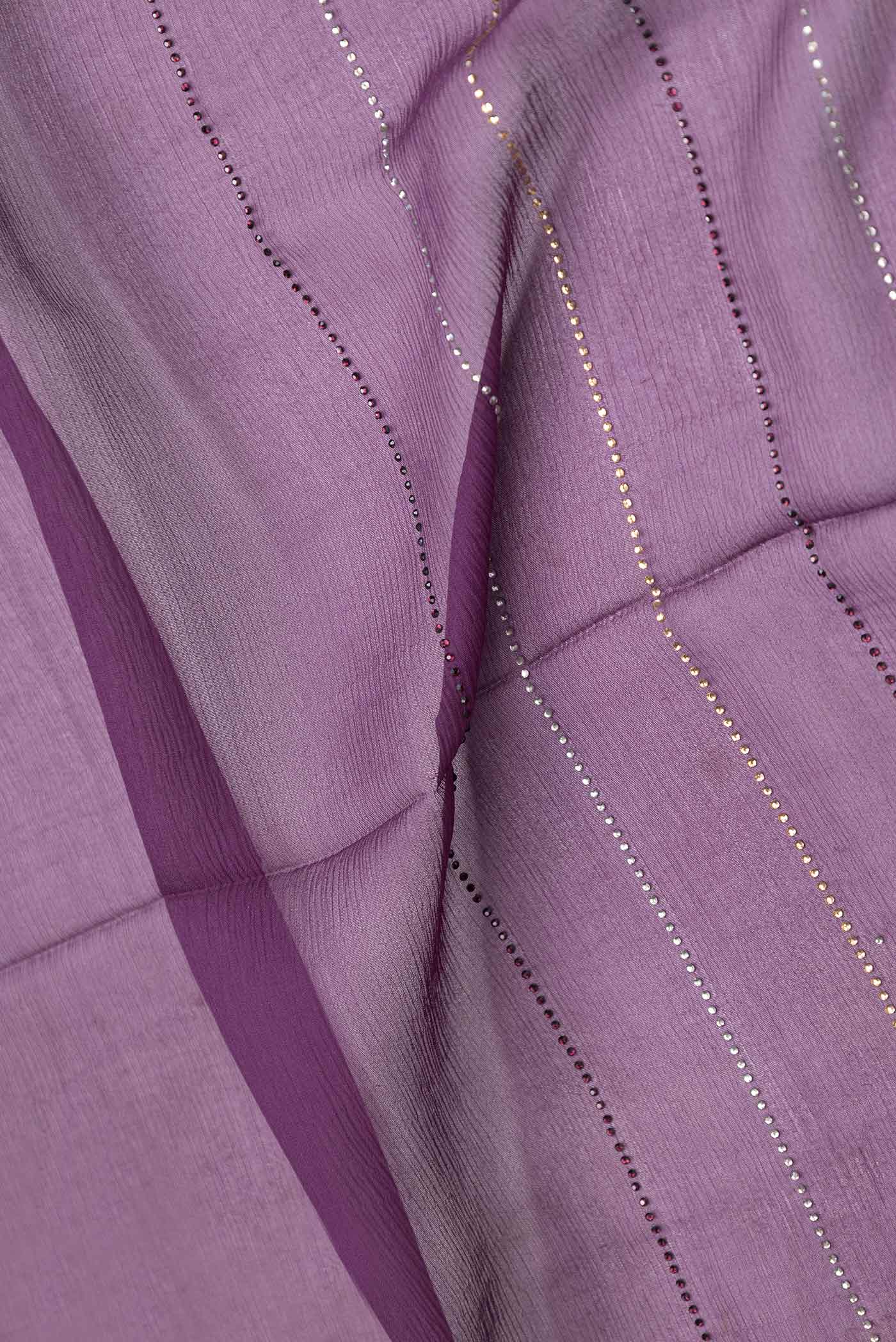 Burgundy Dual Tone Chiffon Saree - Image 3