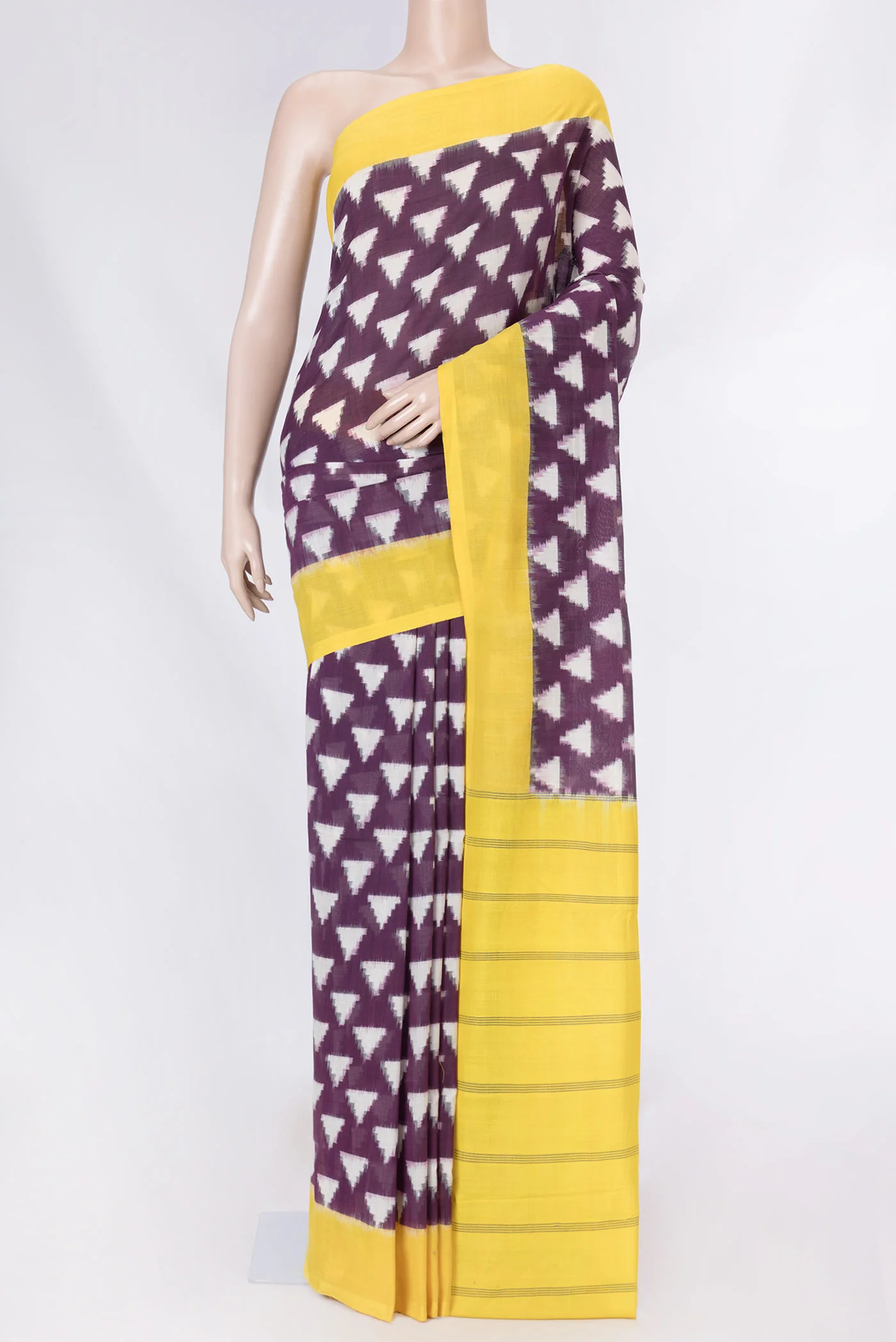 Burgundy Dual Tone Double Ikat Saree