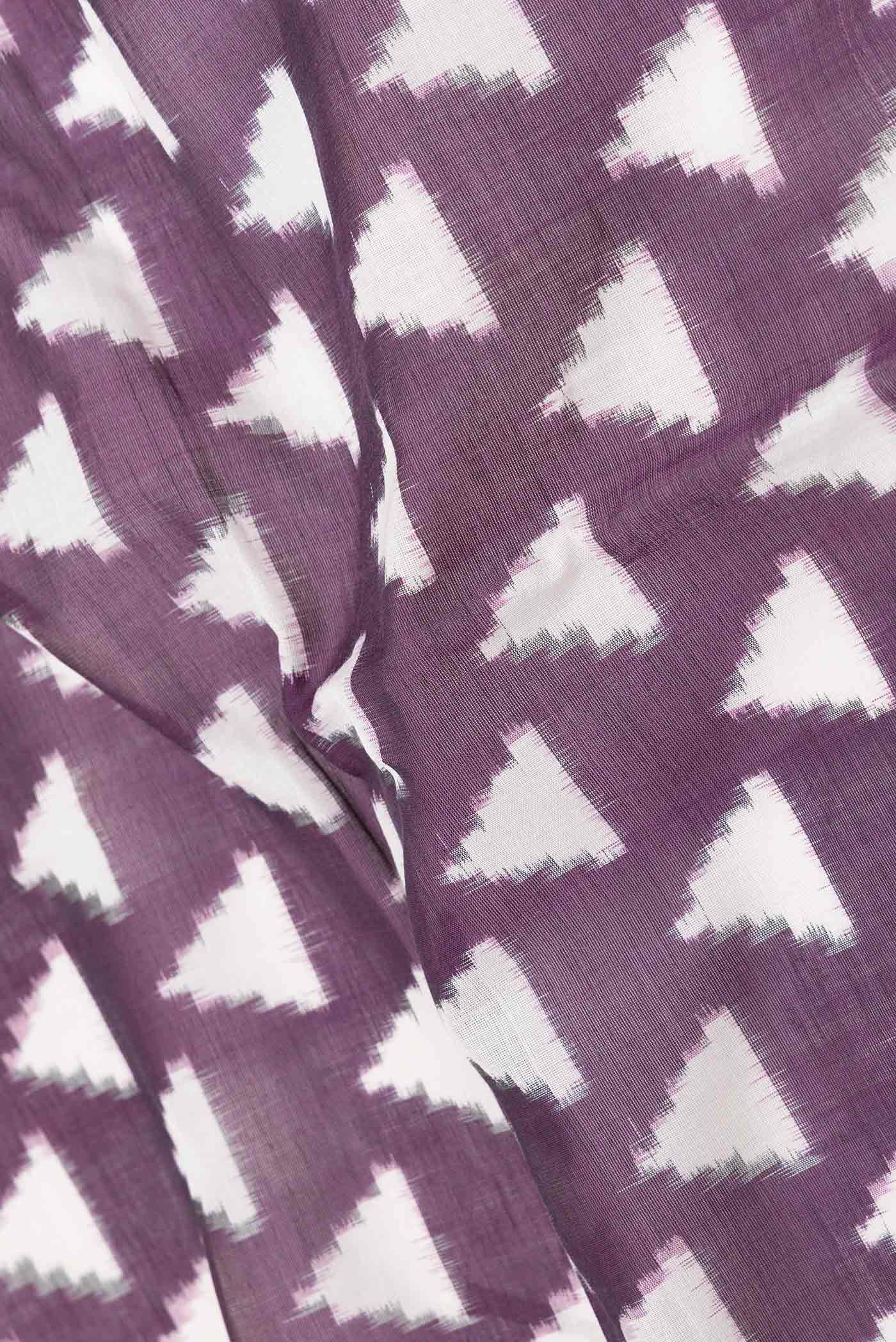 Burgundy Dual Tone Double Ikat Saree - Image 2