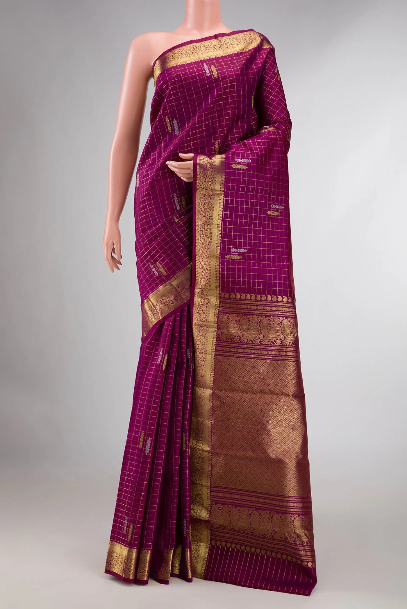 Magenta Kanchipuram Silk Saree