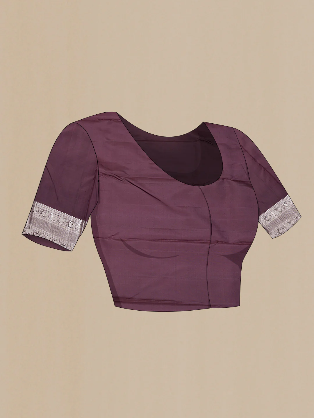 Burgundy Dual Tone Kanchipuram Silk Saree - Image 5