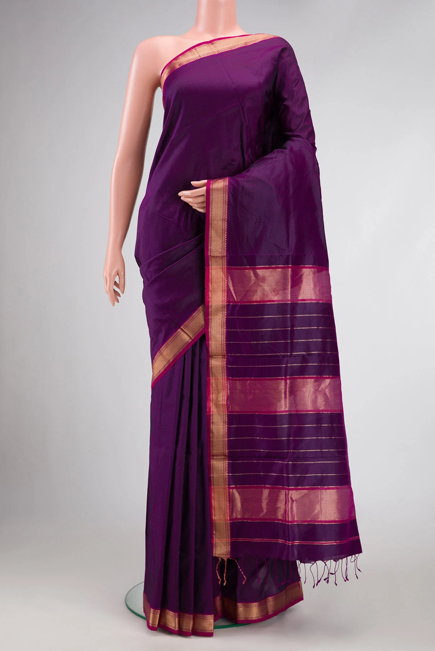 Purple Maheshwari Silk Saree