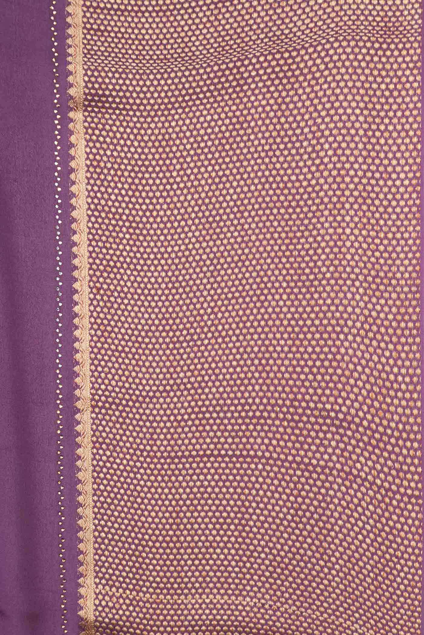 Burgundy Dual Tone Mysore Crepe Saree - Image 3