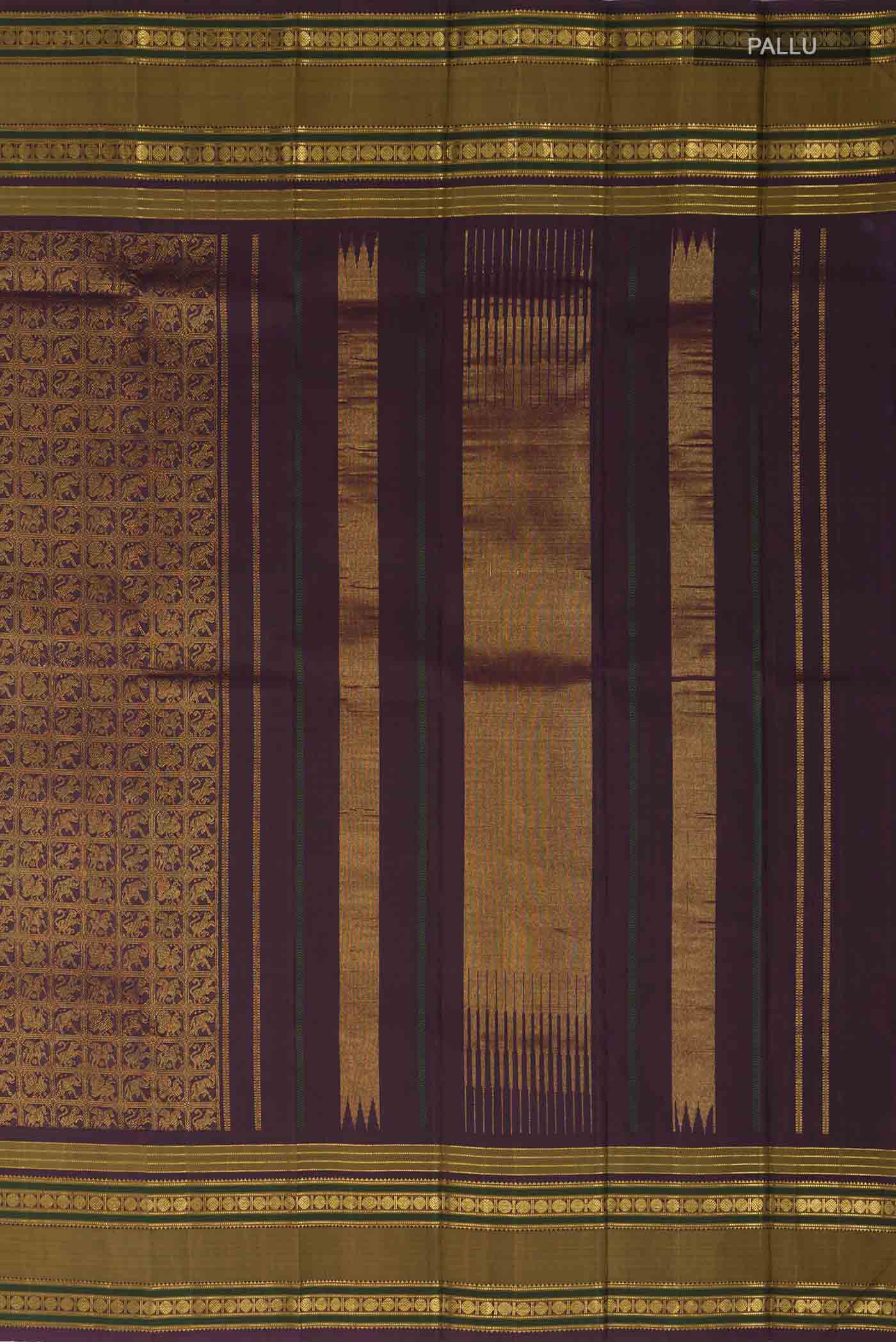 Burgundy Kanchipuram Silk Saree - Image 7