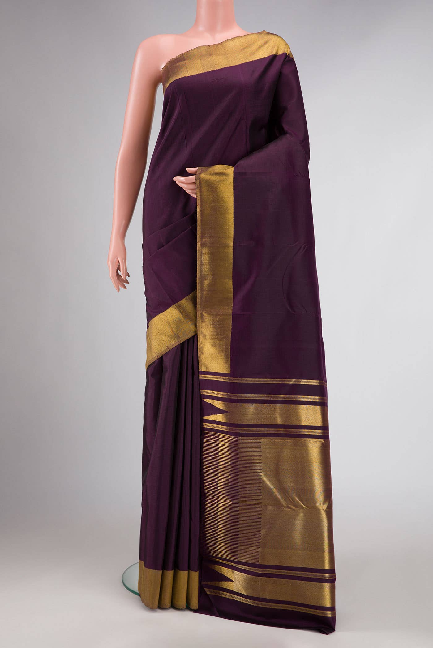 Burgundy Kanjivaram Silk Saree