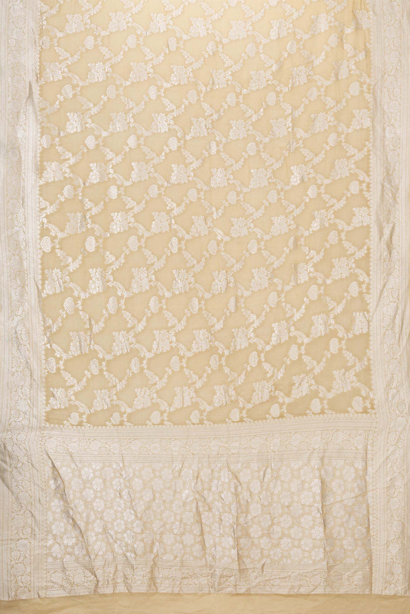 Caramel Dual Tone Mysore Georgette Saree - Image 5