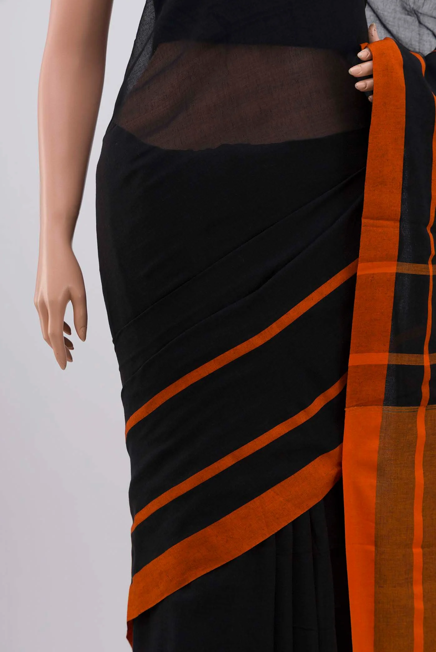 Chhaya-Black Cotton Saree - Image 3