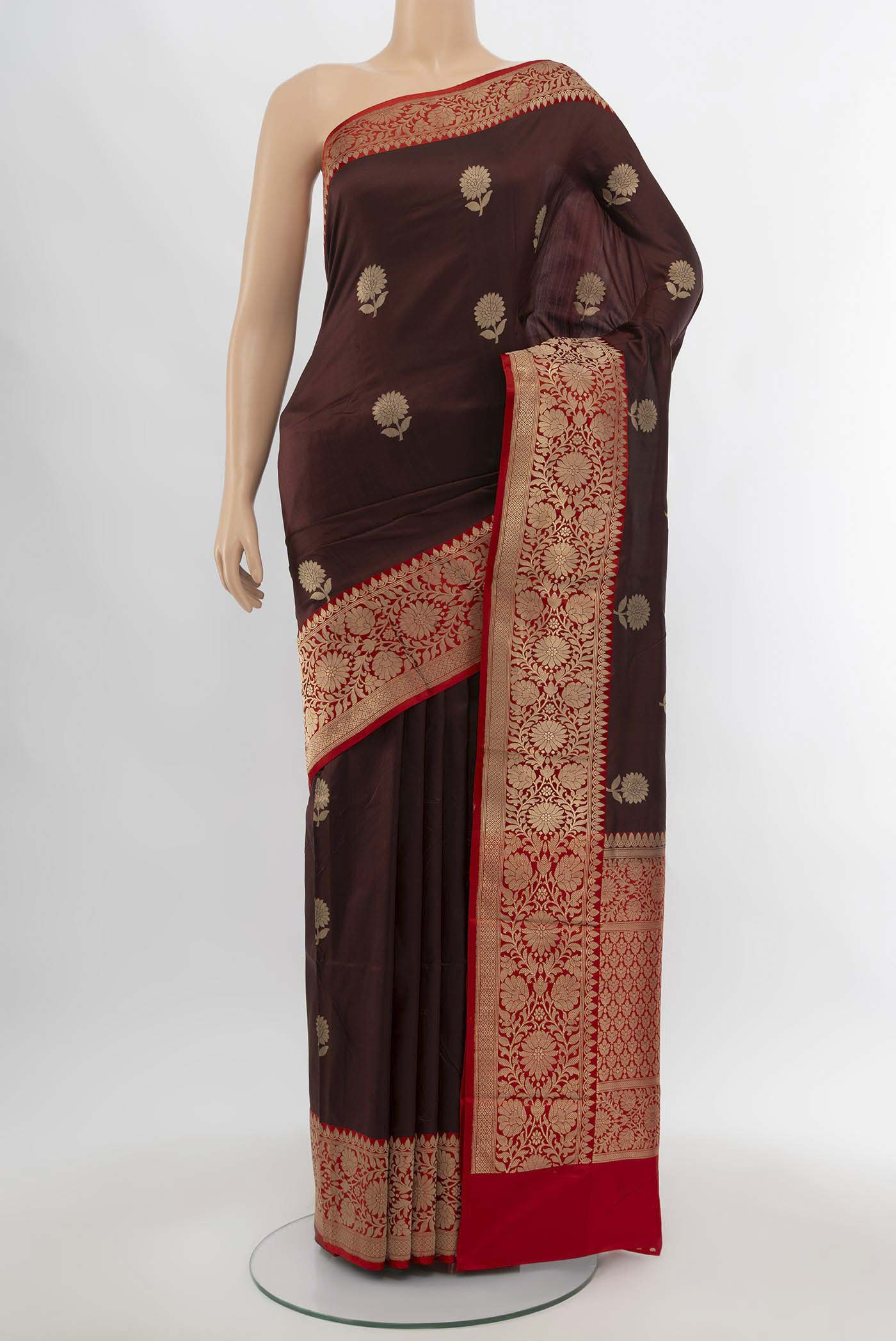 Coffee Brown Banarasi Katan Silk Saree