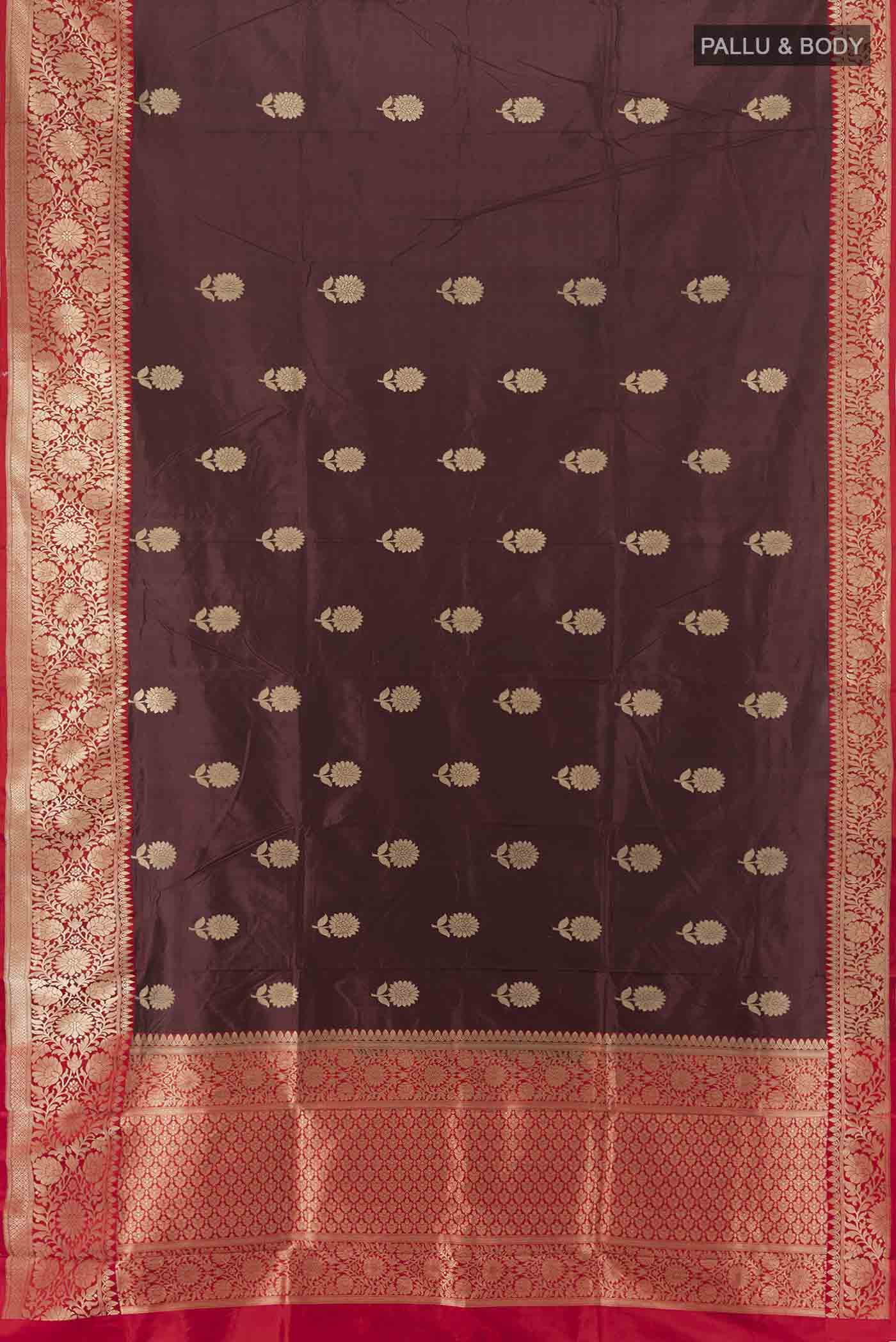 Coffee Brown Banarasi Katan Silk Saree - Image 5