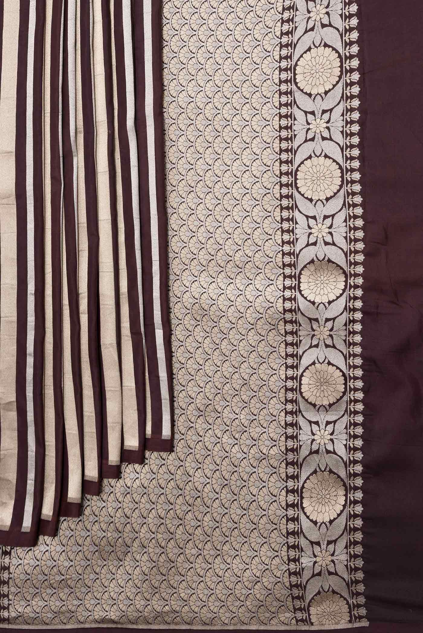 Coffee Brown Dual Tone Banarasi Saree - Image 4