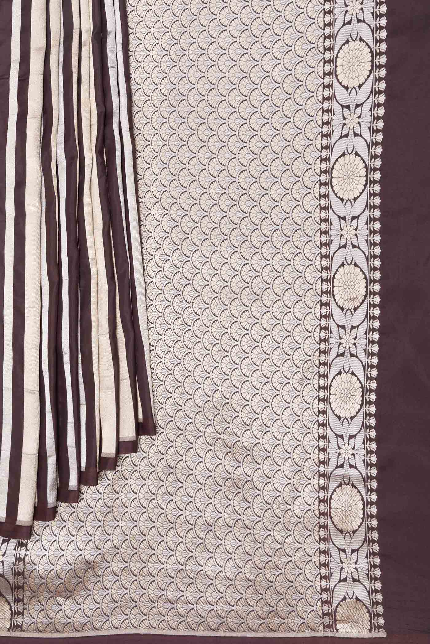 Coffee Brown Dual Tone Banarasi Saree - Image 4