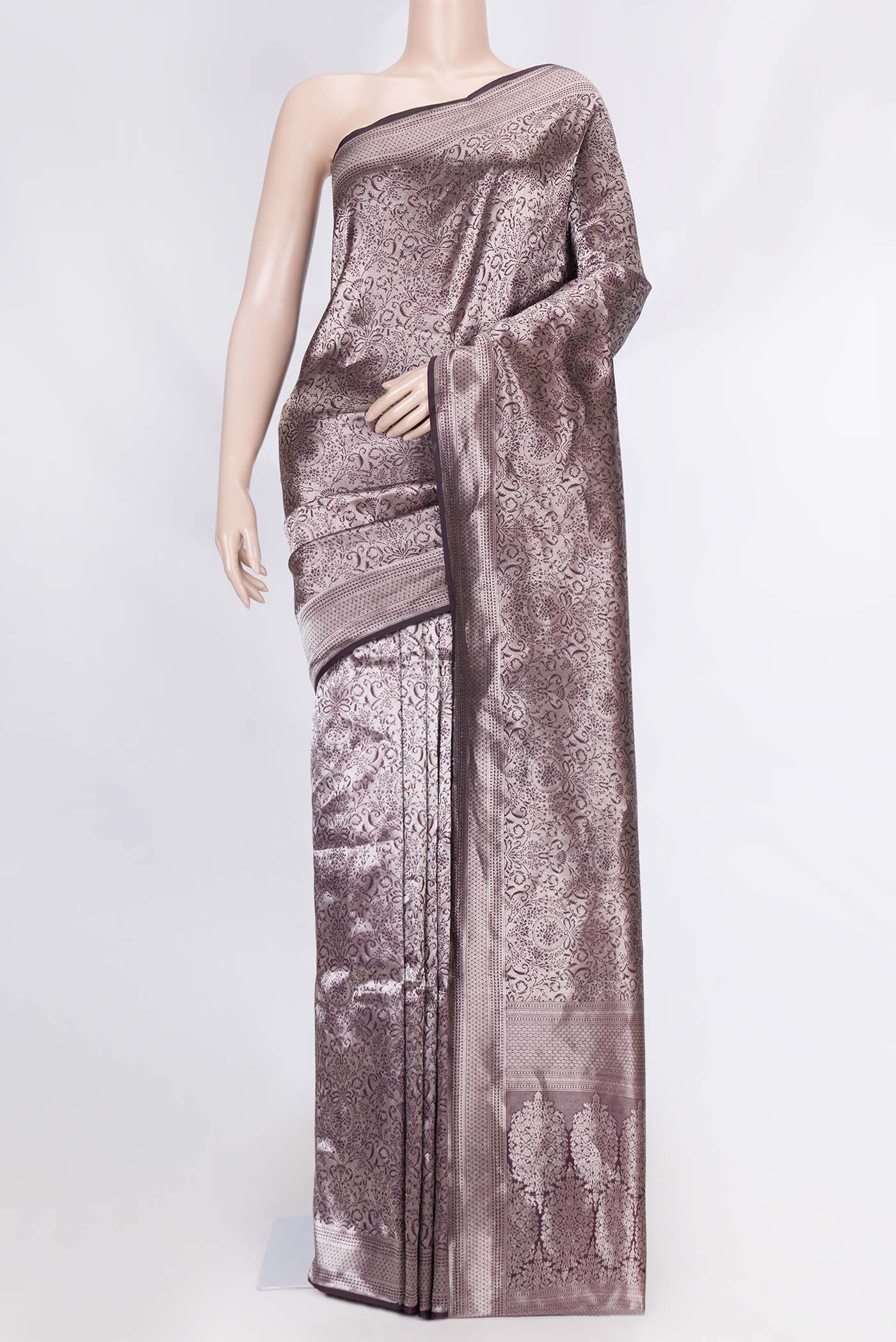Coffee Brown Dual Tone Banarasi Silk Saree