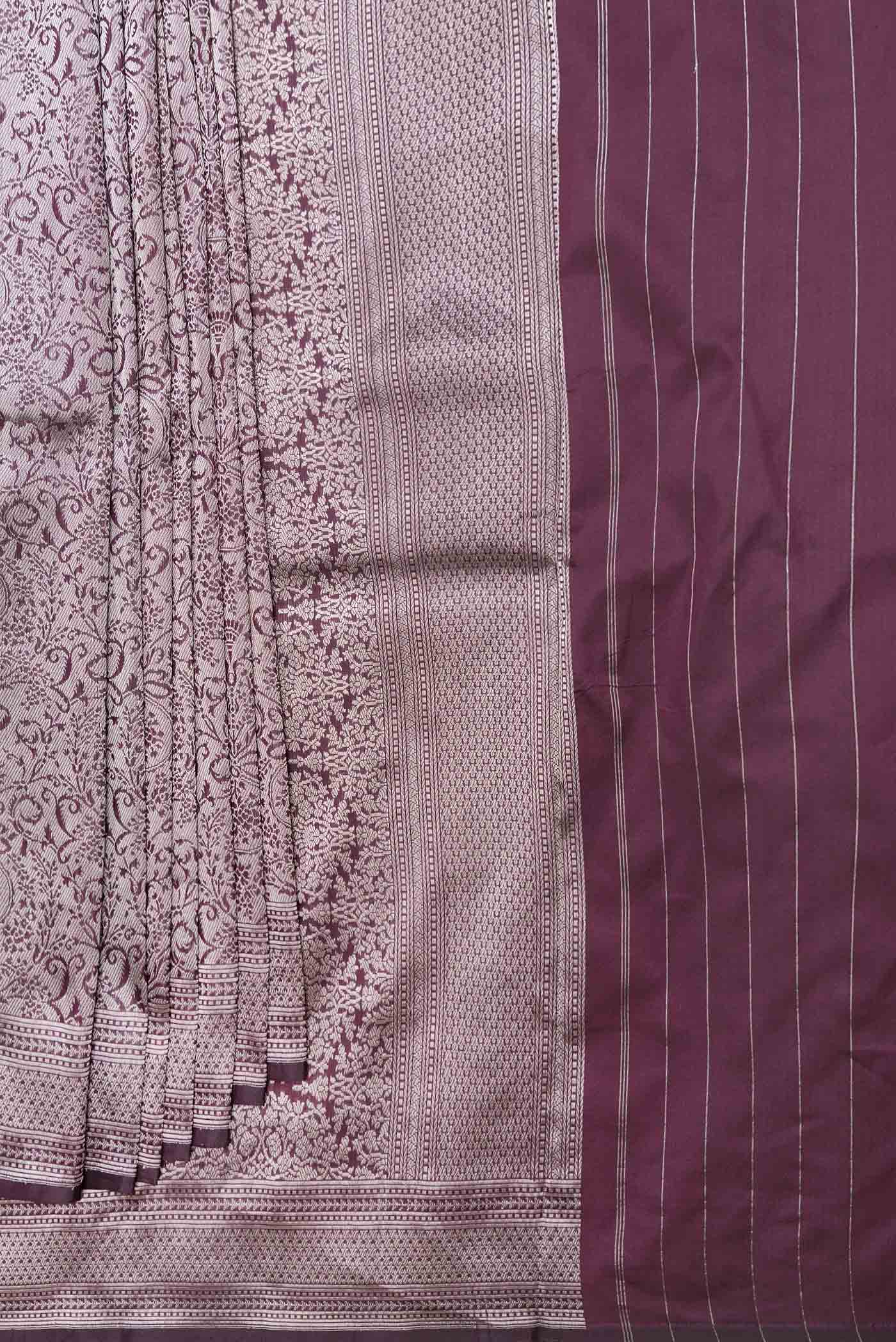 Coffee Brown Dual Tone Banarasi Silk Saree - Image 4