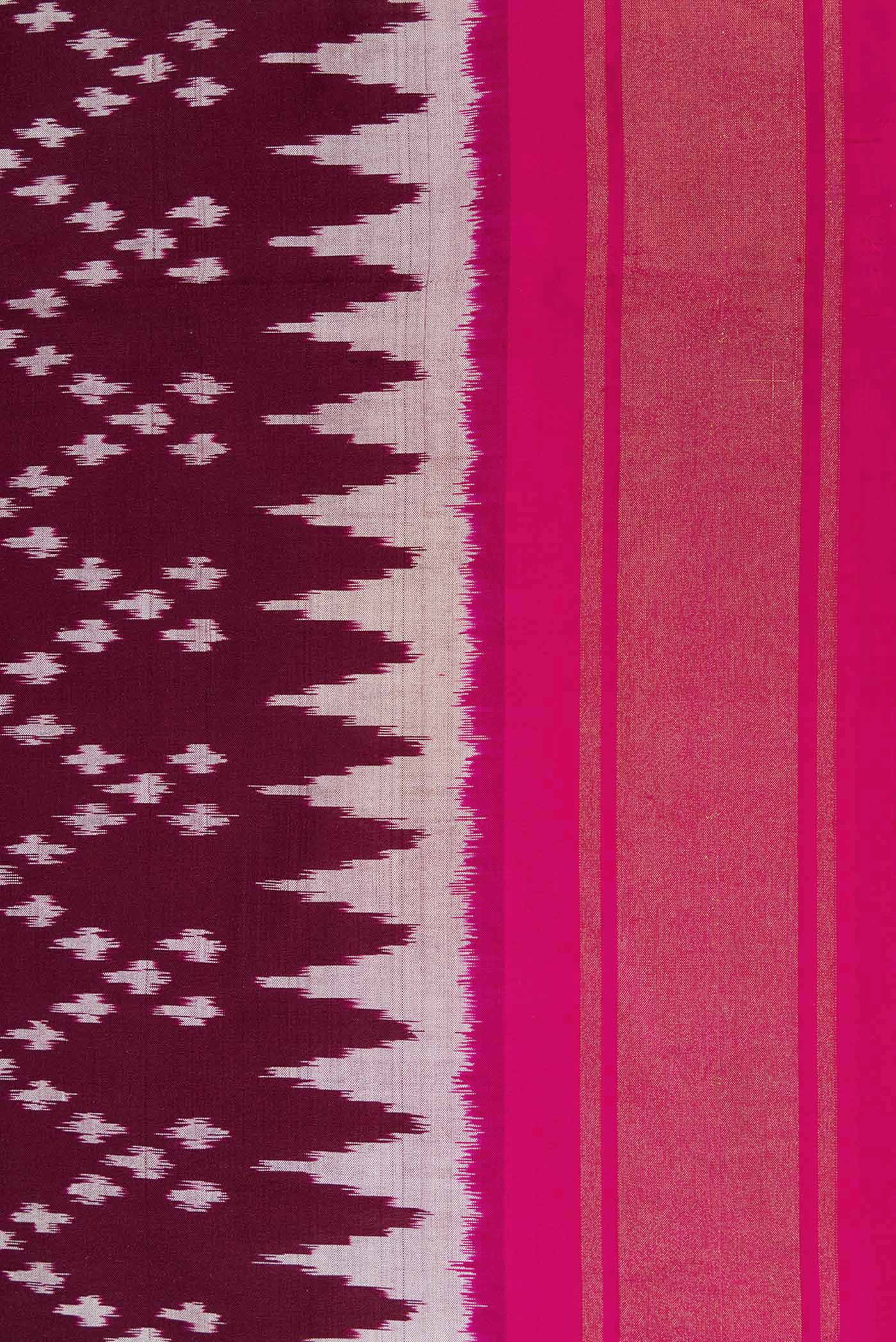 Coffee Brown Double Ikat Saree - Image 3