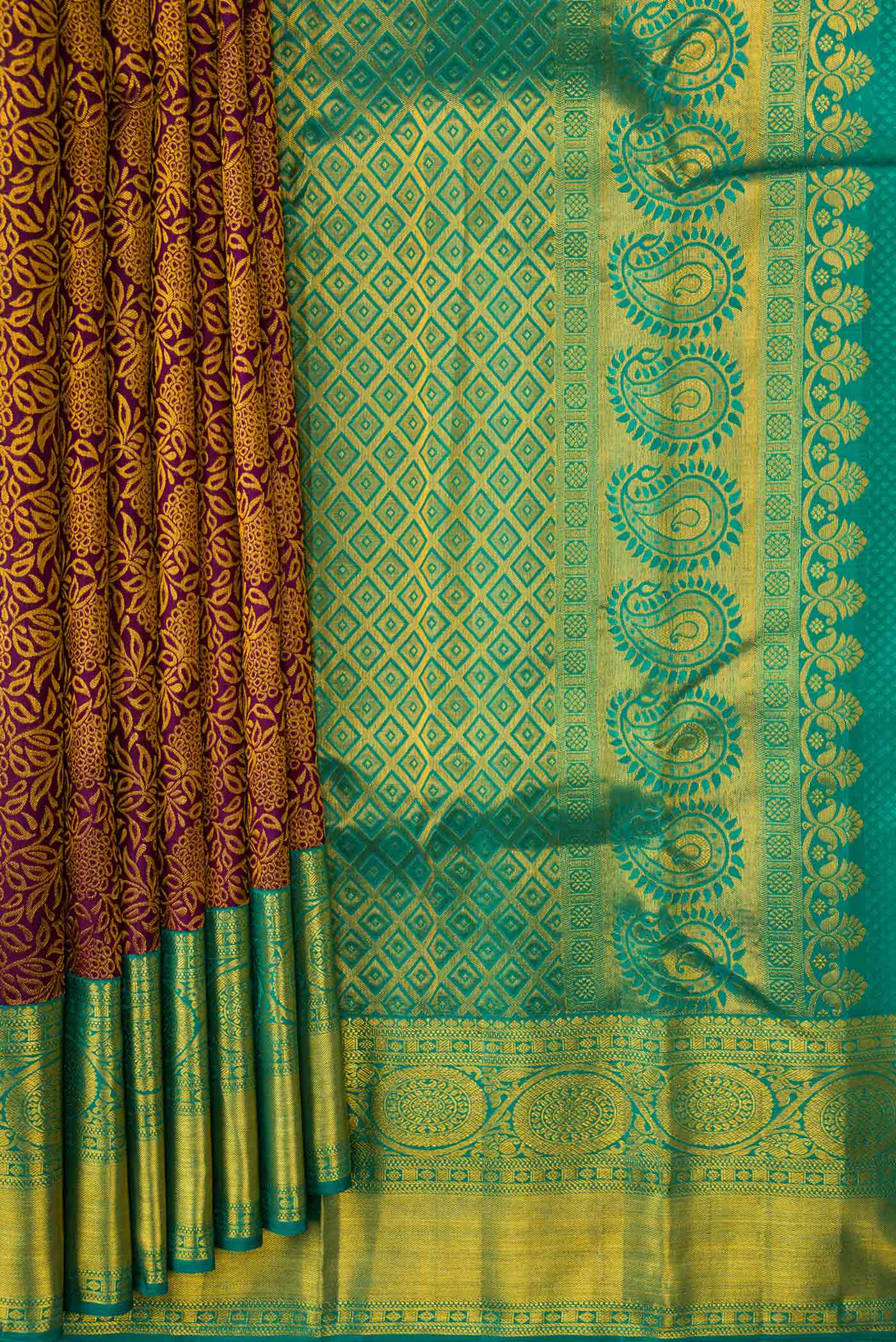 Purple Kanjivaram Silk Saree - Image 4