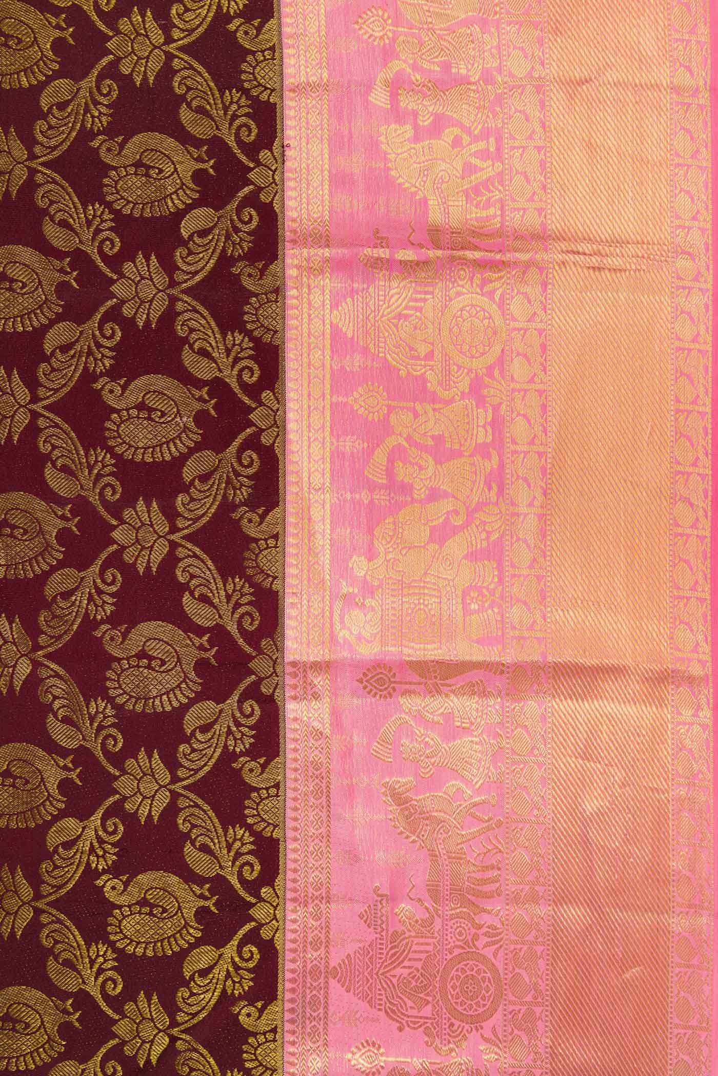 Coffee Brown Kanchipuram Silk Saree - Image 3